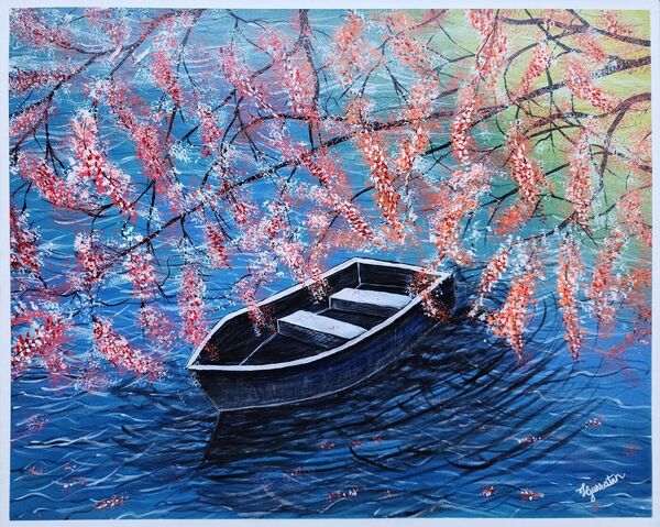 River landscape painting