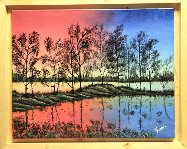 Sunset landscape painting, first of series