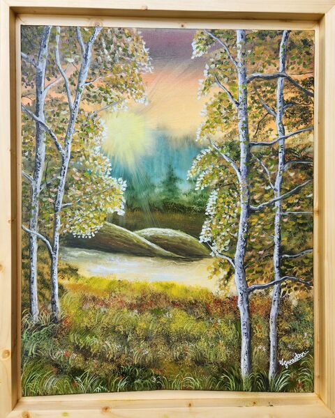 Sunset landscape painting, second of series